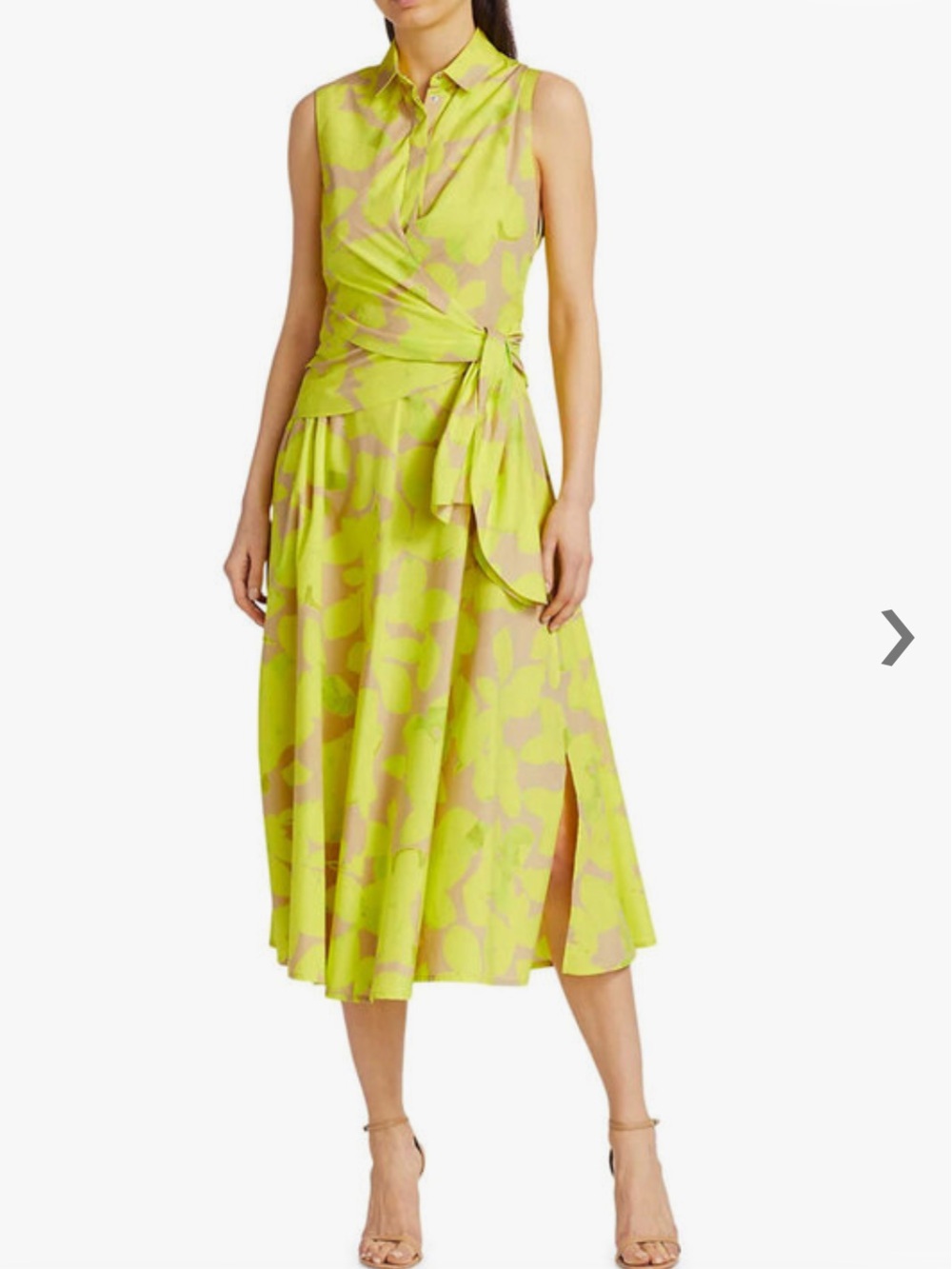 AKRIS PUNTO
Neon and Sand Magnolia Print Midi Shirt Dress Size 6 MSRP $1,290